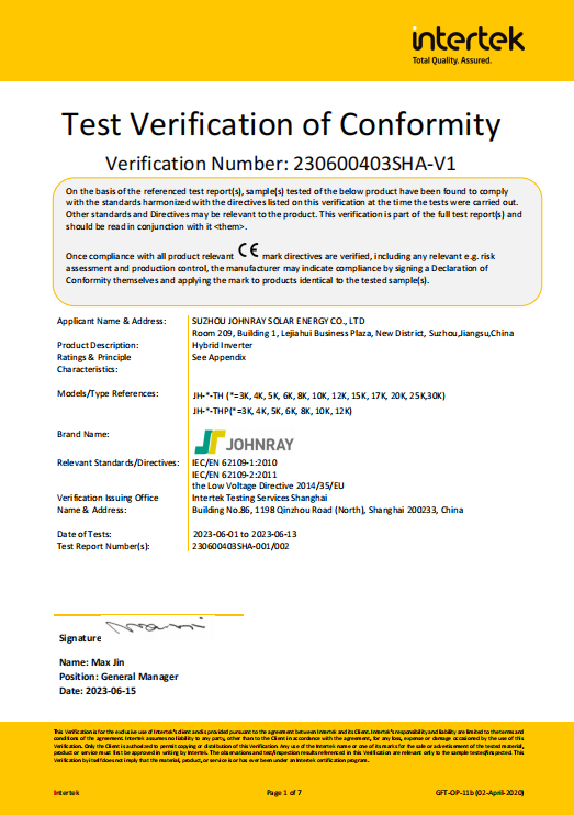 JH-3~30K-TH CE-LVD Certificate